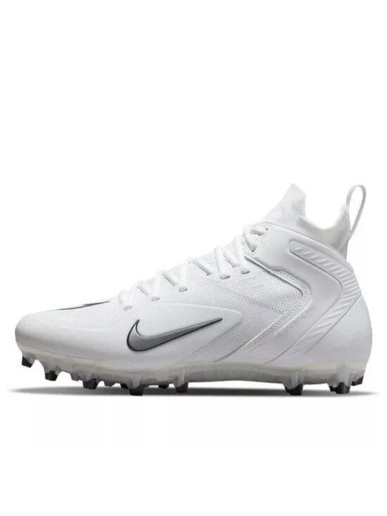 Nike Mens Alpha Huarache 8 Elite LAX White Lacrosse Cleats CW4447-101 Size 11.5
